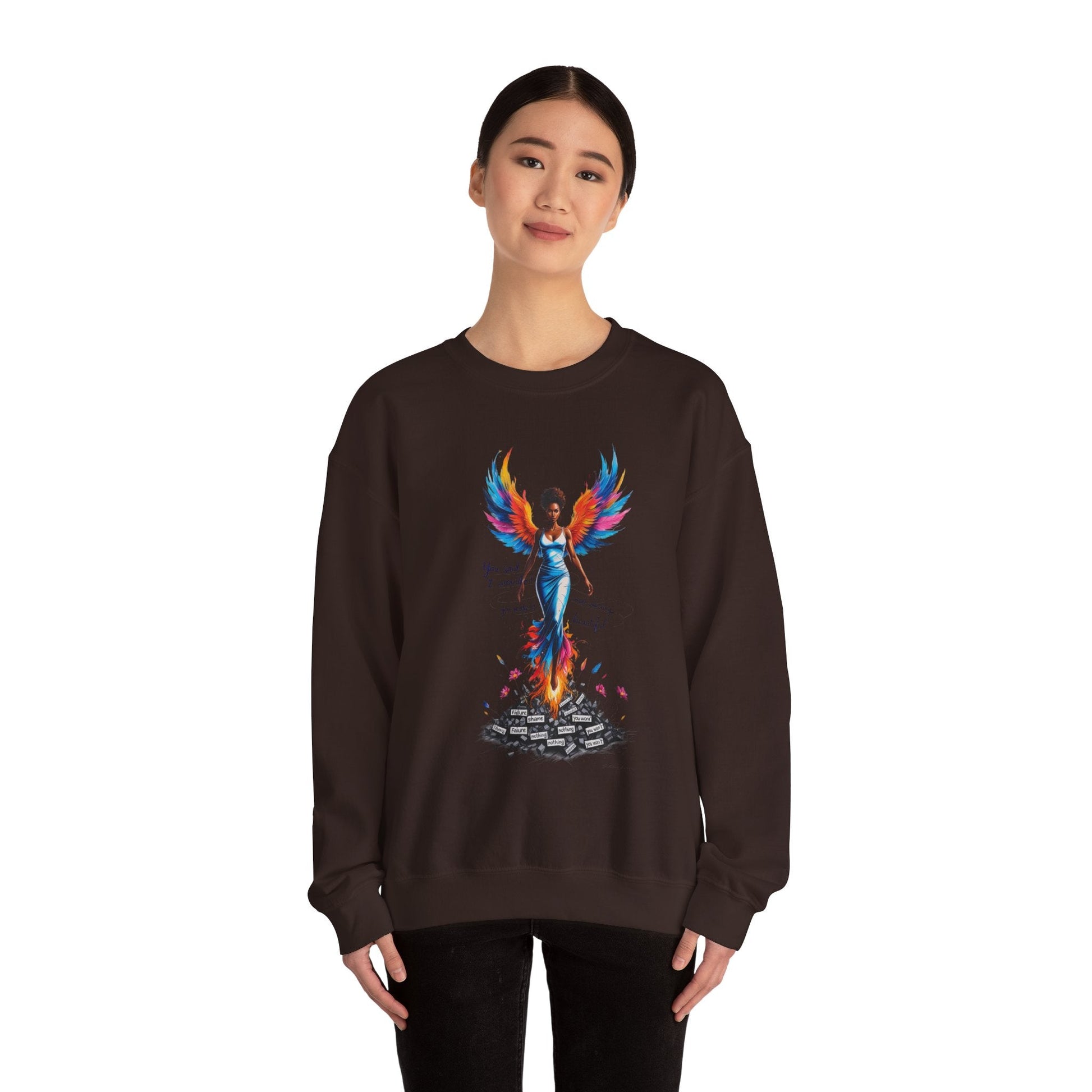 Phoenix Rising Sweatshirt - Inspirational Unisex Crewneck for Empowerment, Gift for Her, Motivational Apparel, Cozy Casual Wear, [...] Printify
