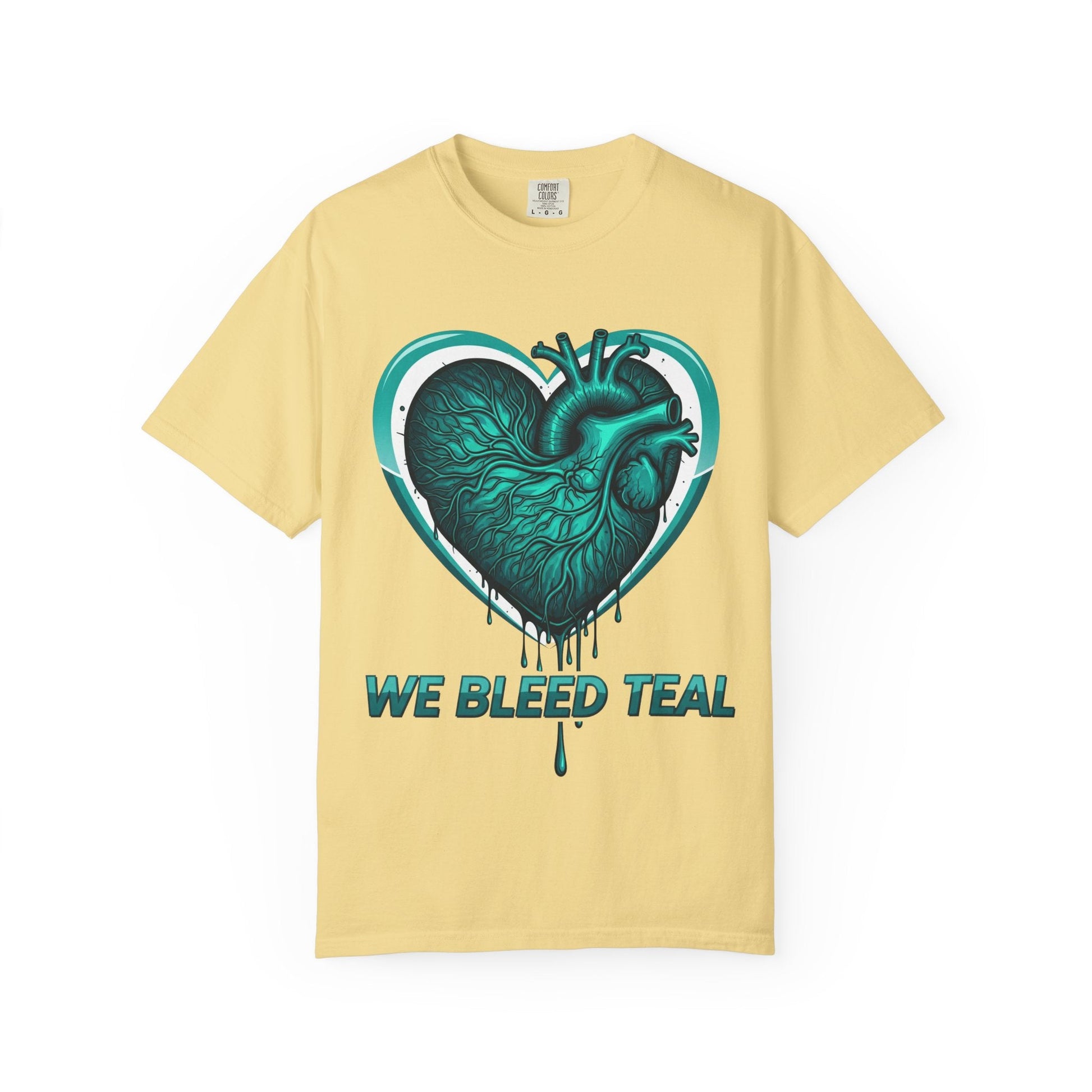 Teal Heart T-Shirt, Unisex Casual Shirt, Heart Health Awareness Tee, Gift for Men & Women, Comfortable Everyday Wear, We Bleed Teal Printify