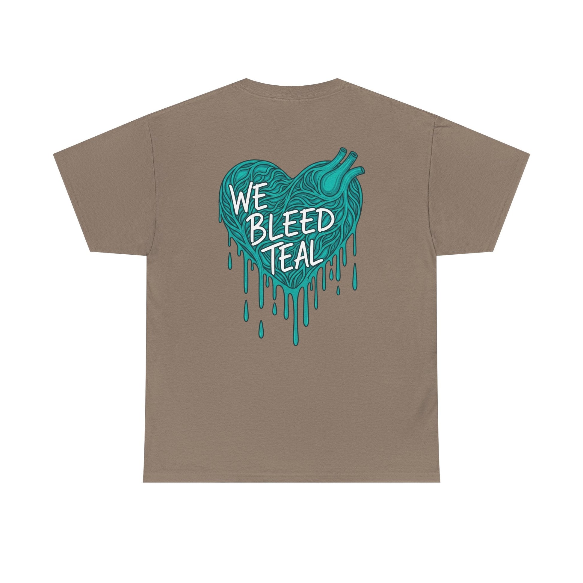 Teal Heart Tee - Unisex Heavy Cotton T-Shirt, Gift for Sports Fans, Casual Wear, Team Spirit Apparel, Soft Cotton Tee, Everyday Comfort Printify