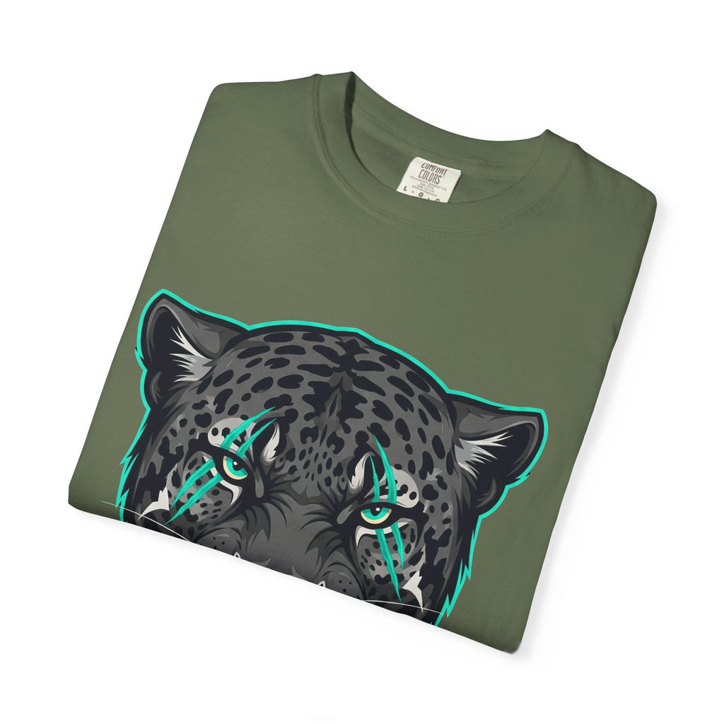 Teal Panther Unisex T-Shirt, Casual Graphic Tee, Animal Lover Gift, Unique Style, Eco-Friendly Apparel Printify