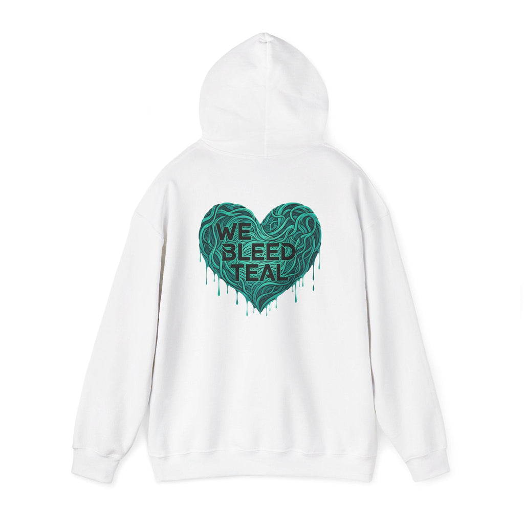 Teal Heart Hoodie, Unisex Hooded Sweatshirt, Casual Sweatshirt, Gift for Teal Lovers, Birthday Gift, Heart Sweatshirt Printify
