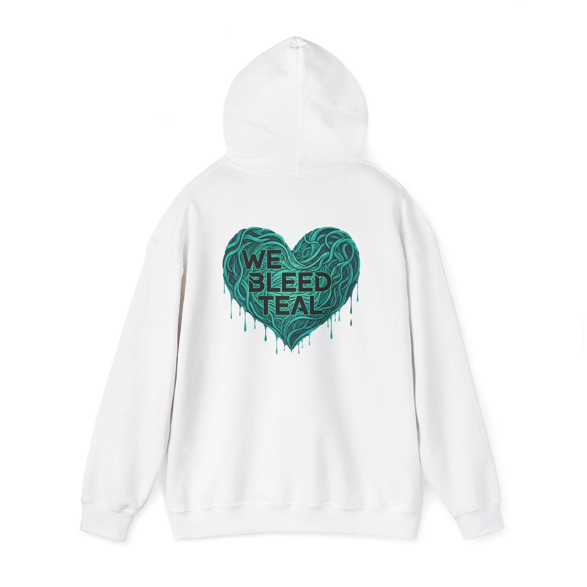 Teal Heart Hoodie, Unisex Hooded Sweatshirt, Casual Sweatshirt, Gift for Teal Lovers, Birthday Gift, Heart Sweatshirt Printify