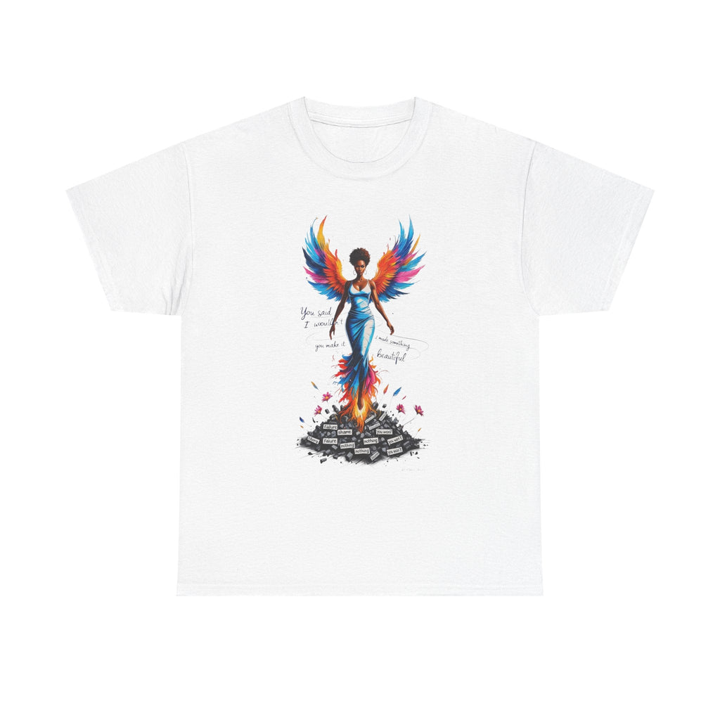 Vibrant Angelic Heavy Cotton Tee - Unisex T-Shirt, Inspirational Apparel, Casual Wear, Gift for Her, Spiritual Fashion Printify