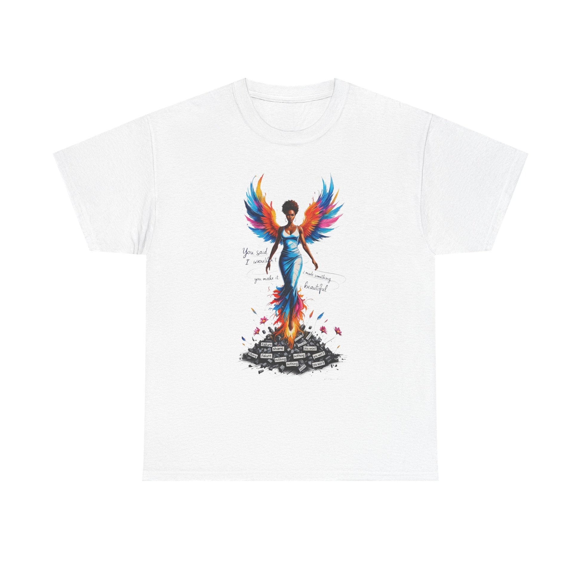 Vibrant Angelic Heavy Cotton Tee - Unisex T-Shirt, Inspirational Apparel, Casual Wear, Gift for Her, Spiritual Fashion Printify