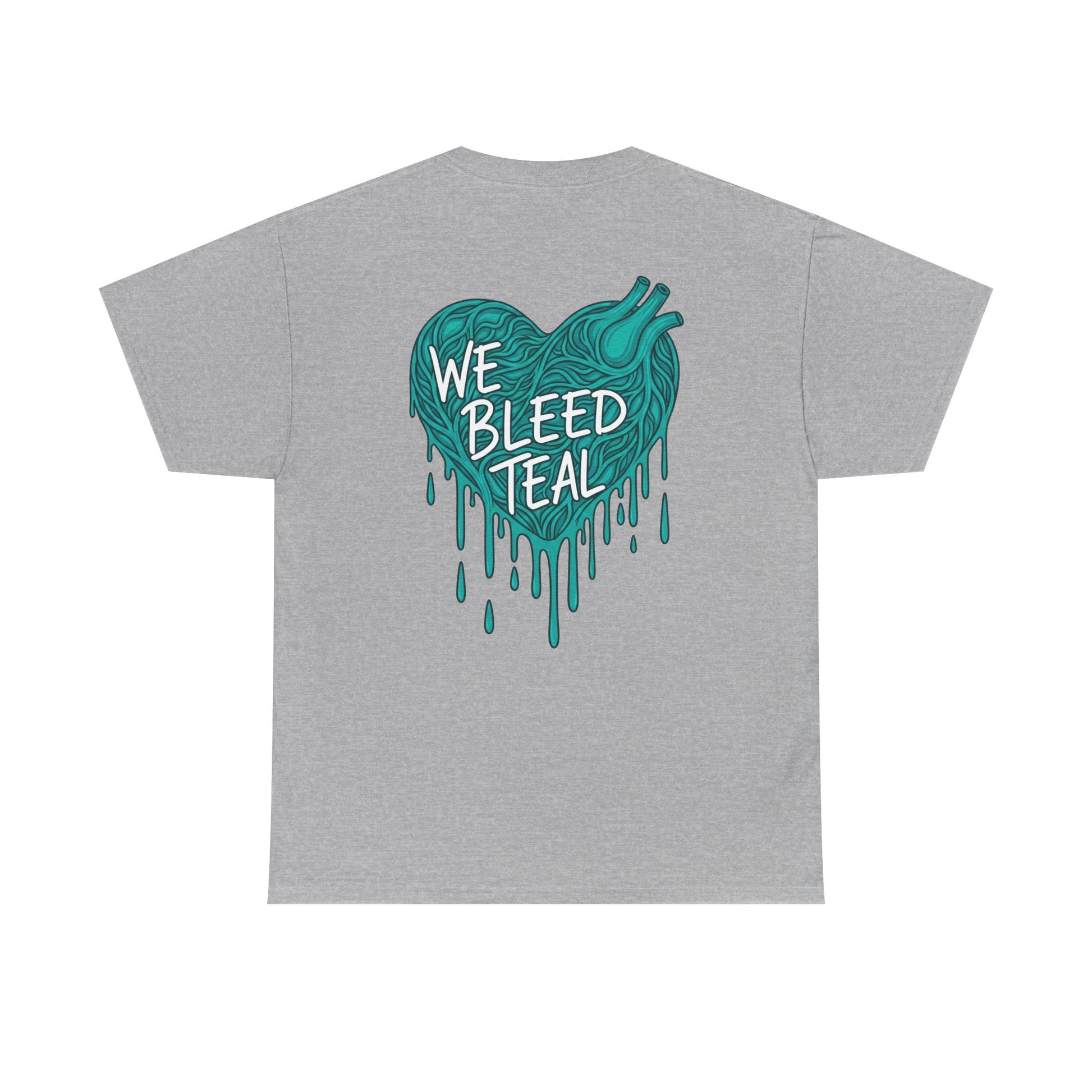 Teal Heart Tee - Unisex Heavy Cotton T-Shirt, Gift for Sports Fans, Casual Wear, Team Spirit Apparel, Soft Cotton Tee, Everyday Comfort Printify