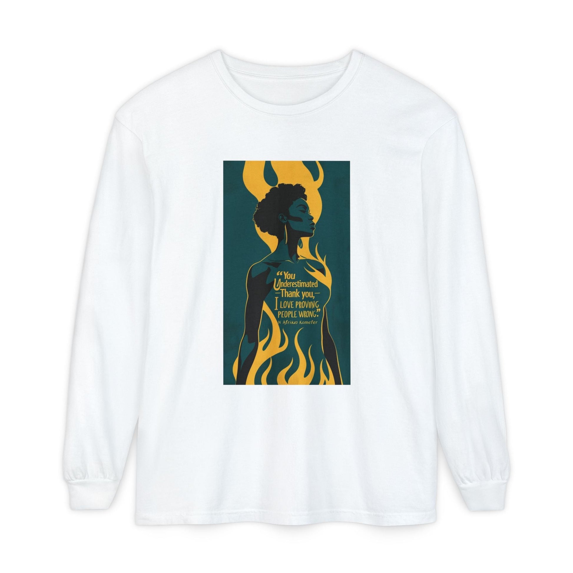 Unisex Long Sleeve Graphic Tee for Empowerment, Fierce Art Shirt, Wardrobe Essential, Unique Gift, Casual Fashion, Everyday Wear Printify