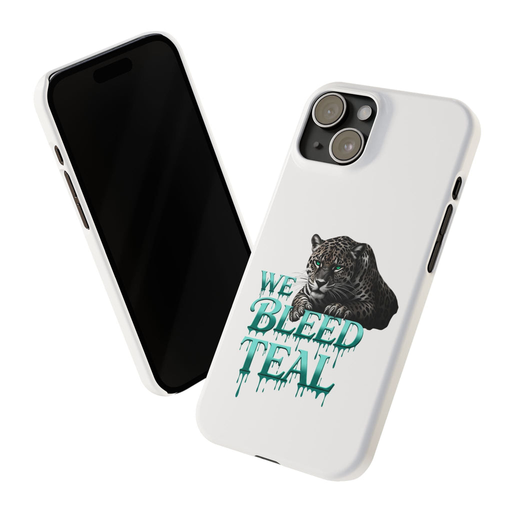 Teal Panther Slim Phone Case - Bold Animal Design, Unique Gift for Wildlife Lovers, Stylish Phone Accessory, Modern Aesthetic, Trendy [...] Printify