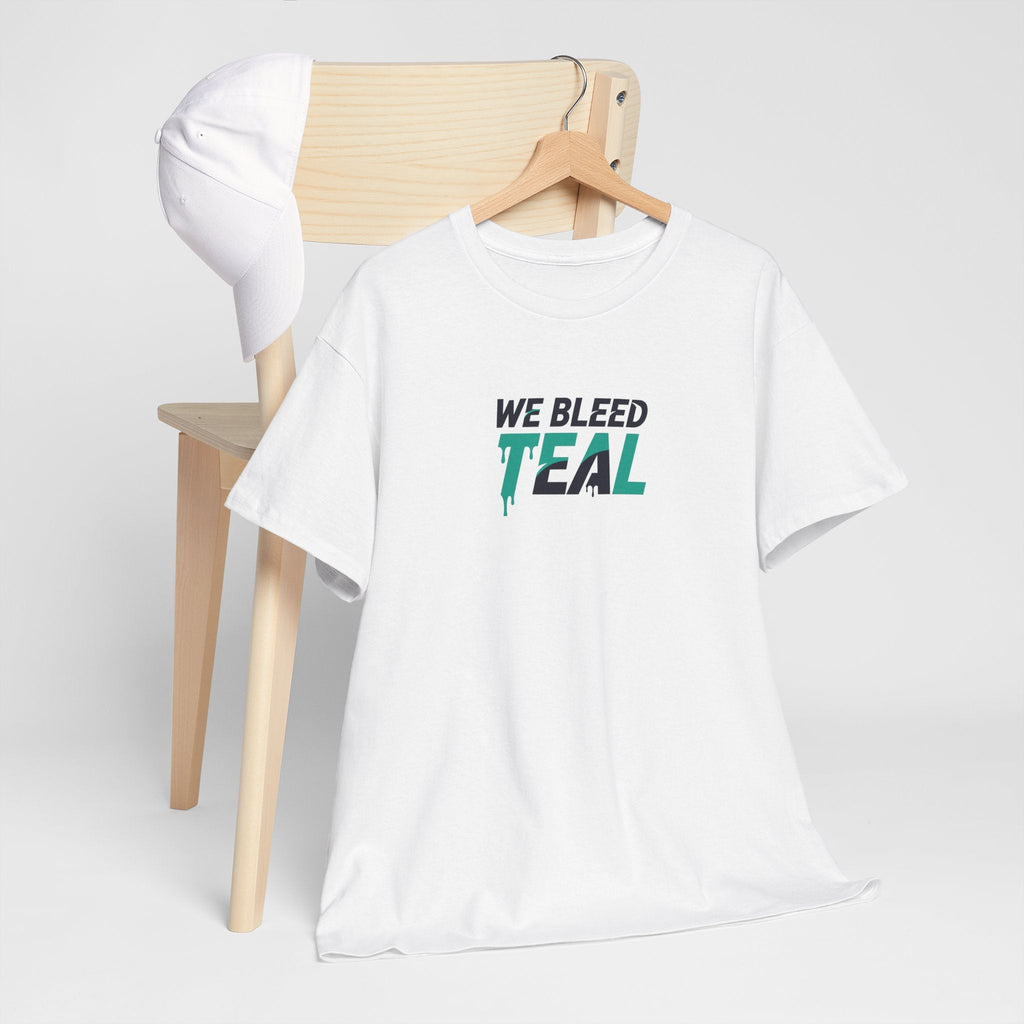 Teal Heart Tee - Unisex Heavy Cotton T-Shirt, Gift for Sports Fans, Casual Wear, Team Spirit Apparel, Soft Cotton Tee, Everyday Comfort Printify