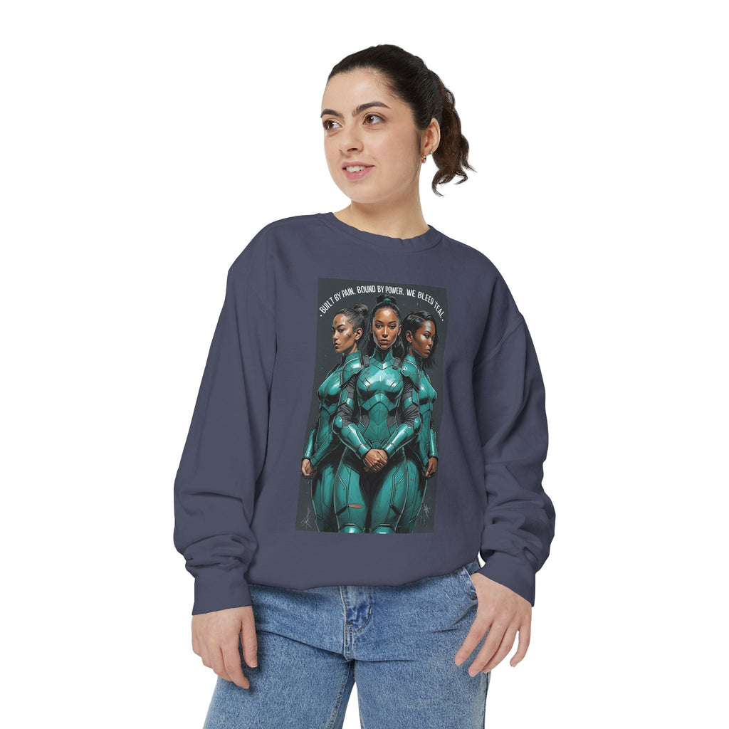 Empowering Graphic Sweatshirt for Fans of Sci-Fi, Unique Gift for Her, Cozy Lounge Wear, Perfect for Birthdays, Holiday, or Everyday Style Printify