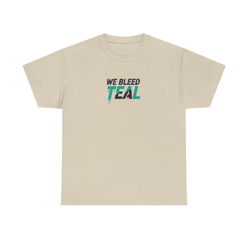Teal Heart Tee - Unisex Heavy Cotton T-Shirt, Gift for Sports Fans, Casual Wear, Team Spirit Apparel, Soft Cotton Tee, Everyday Comfort Printify