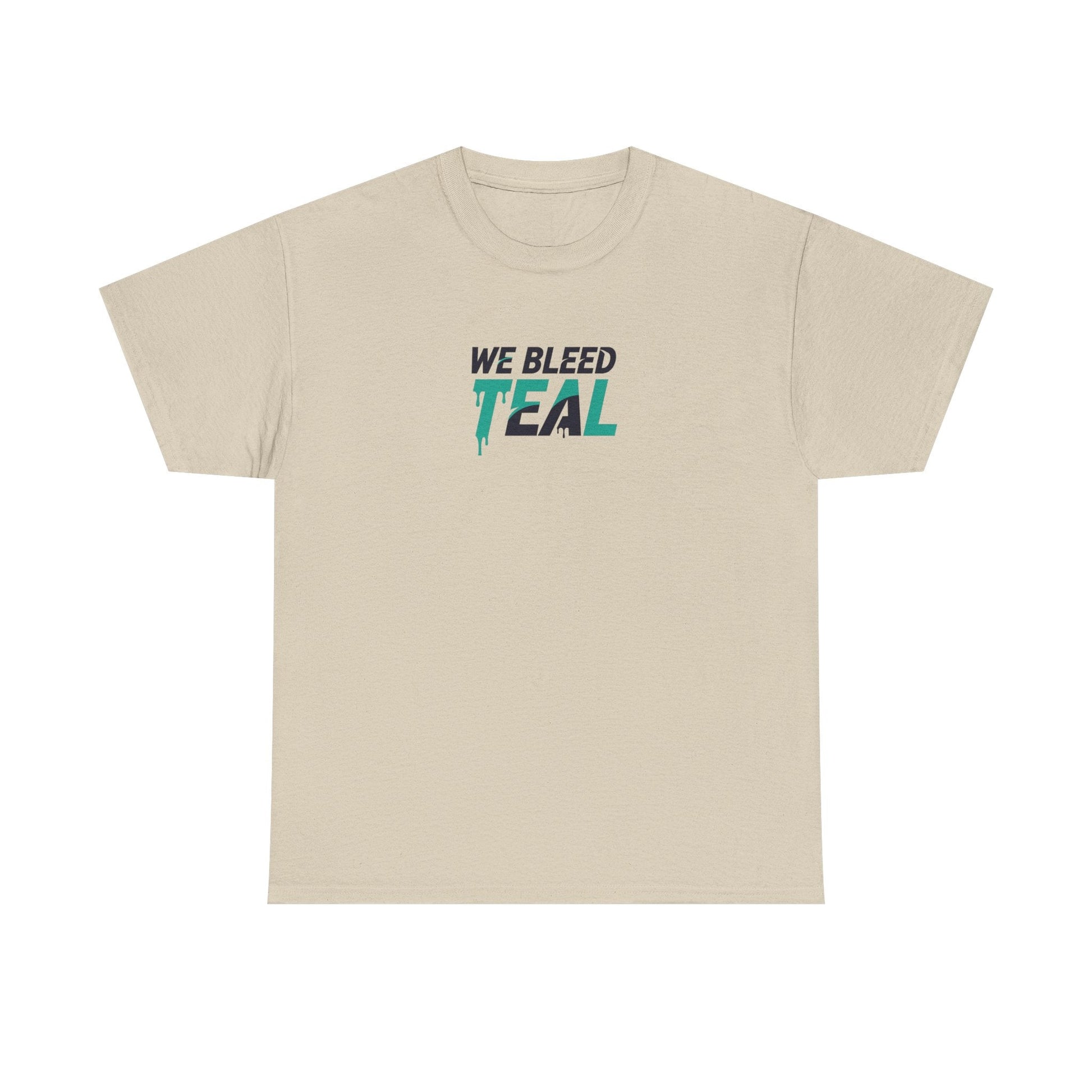 Teal Heart Tee - Unisex Heavy Cotton T-Shirt, Gift for Sports Fans, Casual Wear, Team Spirit Apparel, Soft Cotton Tee, Everyday Comfort Printify
