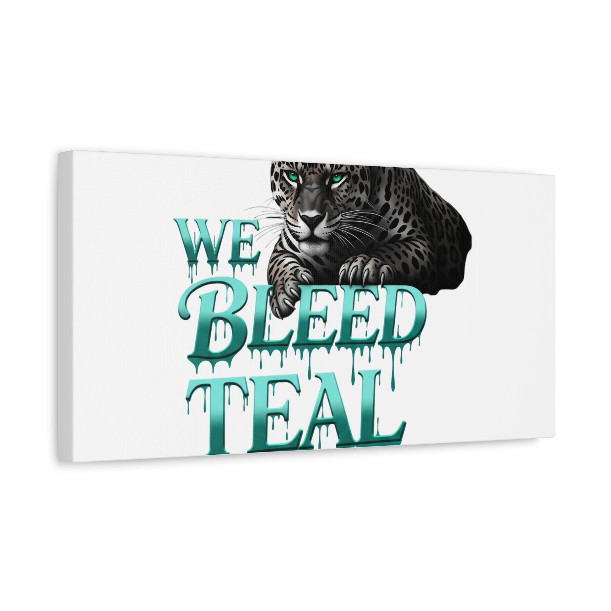 Teal Leopard Canvas Art Print, Modern Wall Decor, Animal Lover Gift, Home Interior Design, We Bleed Teal Artwork Printify