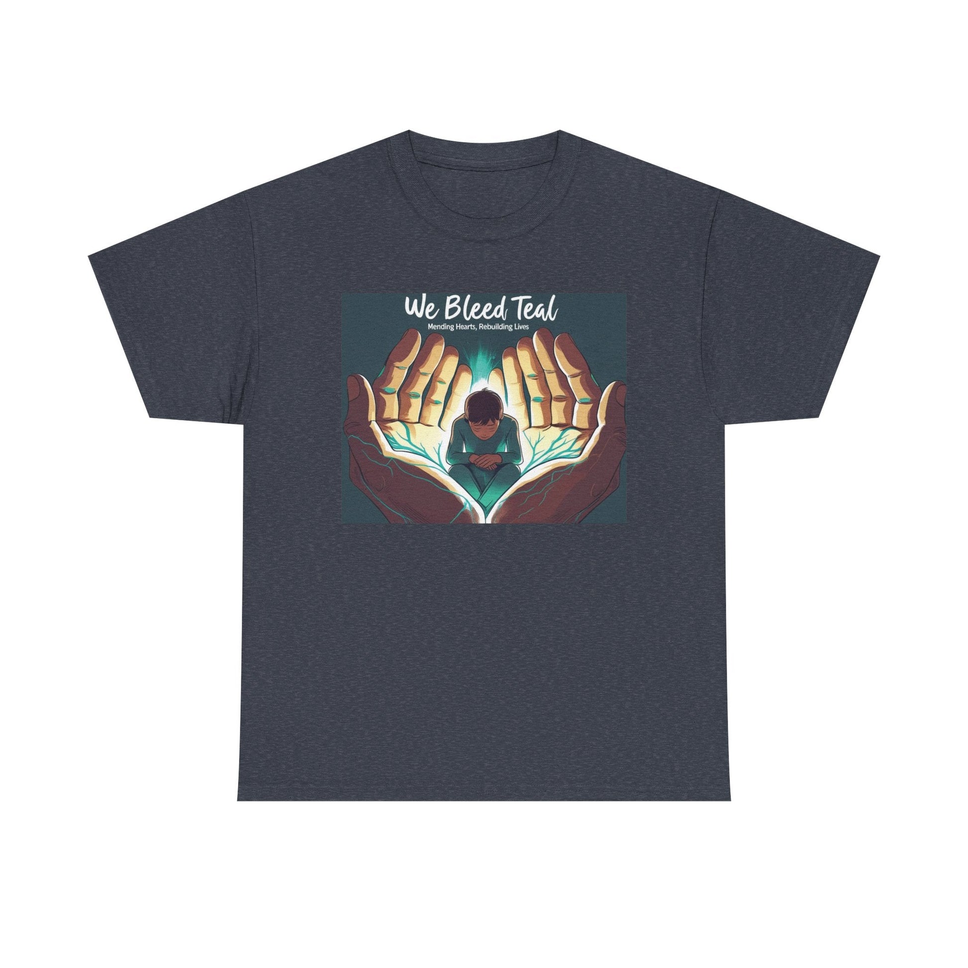 Teal Awareness Tee - We Bleed Teal - Unisex Heavy Cotton Shirt, Support Teal Ribbon, Gift for Awareness Events, Casual Wear, Summer Style