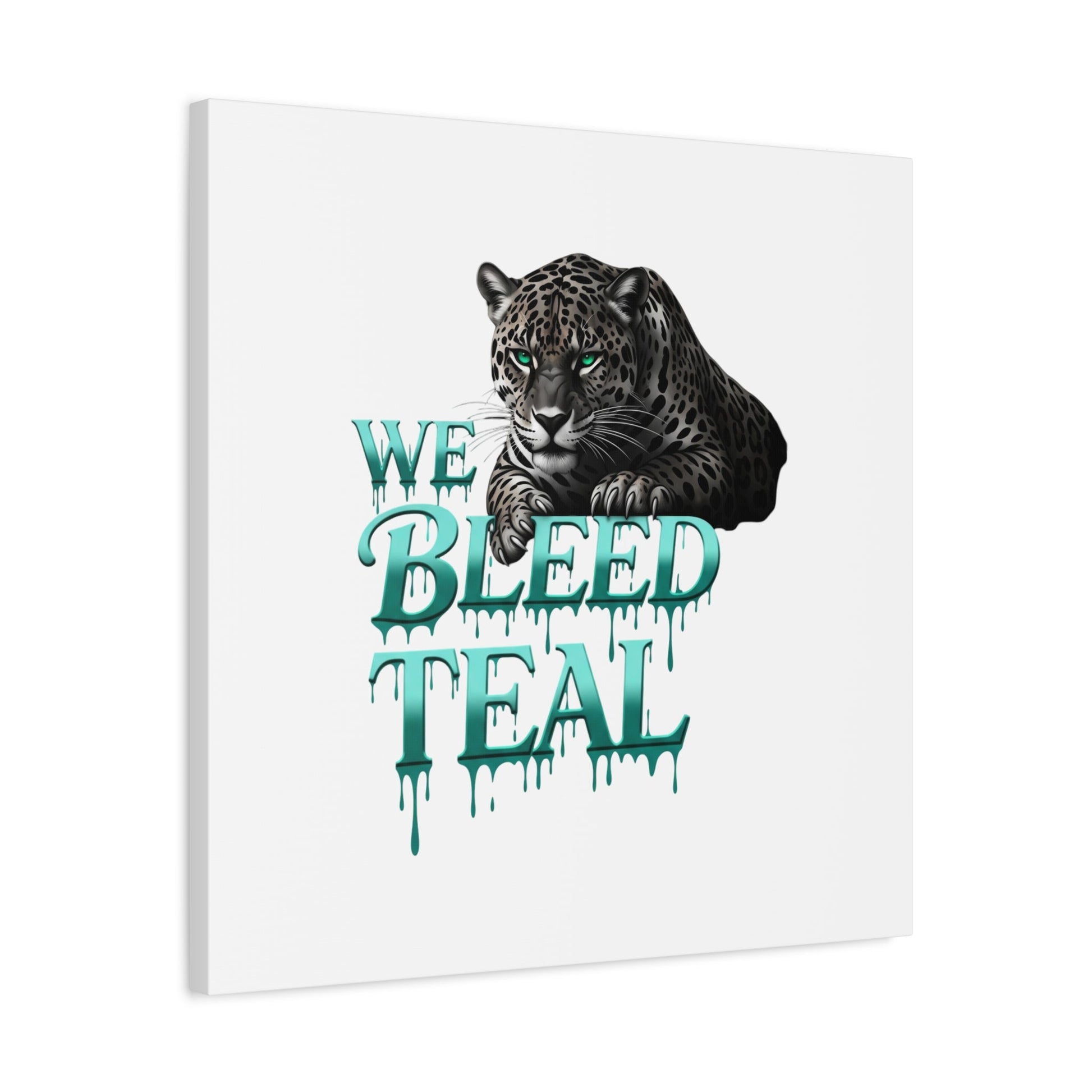Teal Leopard Canvas Art Print, Modern Wall Decor, Animal Lover Gift, Home Interior Design, We Bleed Teal Artwork Printify