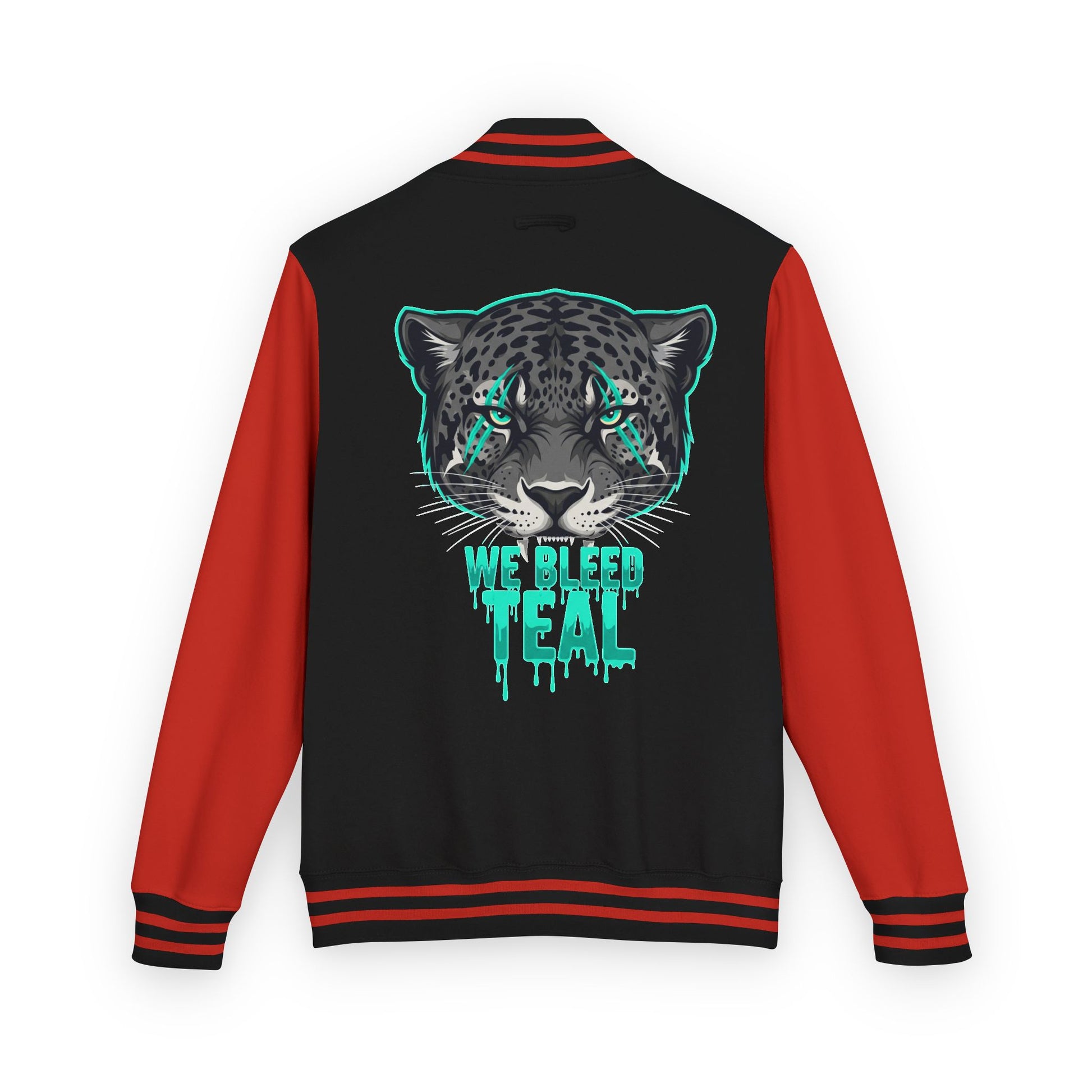 Teal Cheetah Letterman Jacket, Unisex Varsity Jacket, Stylish College Apparel, Gift for Sports Fans, Trendy Streetwear, Casual Fashion