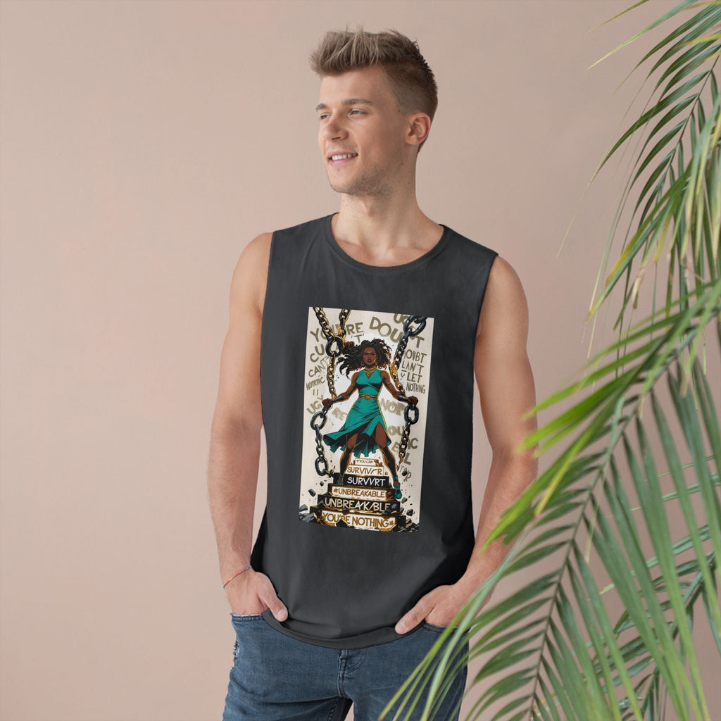 Empowering Unisex Tank Top - Unbreakable Resilience, Inspirational Workout Wear, Summer Fashion, Gift for Her, Affirmation Top Printify