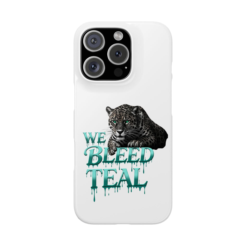 Teal Panther Slim Phone Case - Bold Animal Design, Unique Gift for Wildlife Lovers, Stylish Phone Accessory, Modern Aesthetic, Trendy [...] Printify