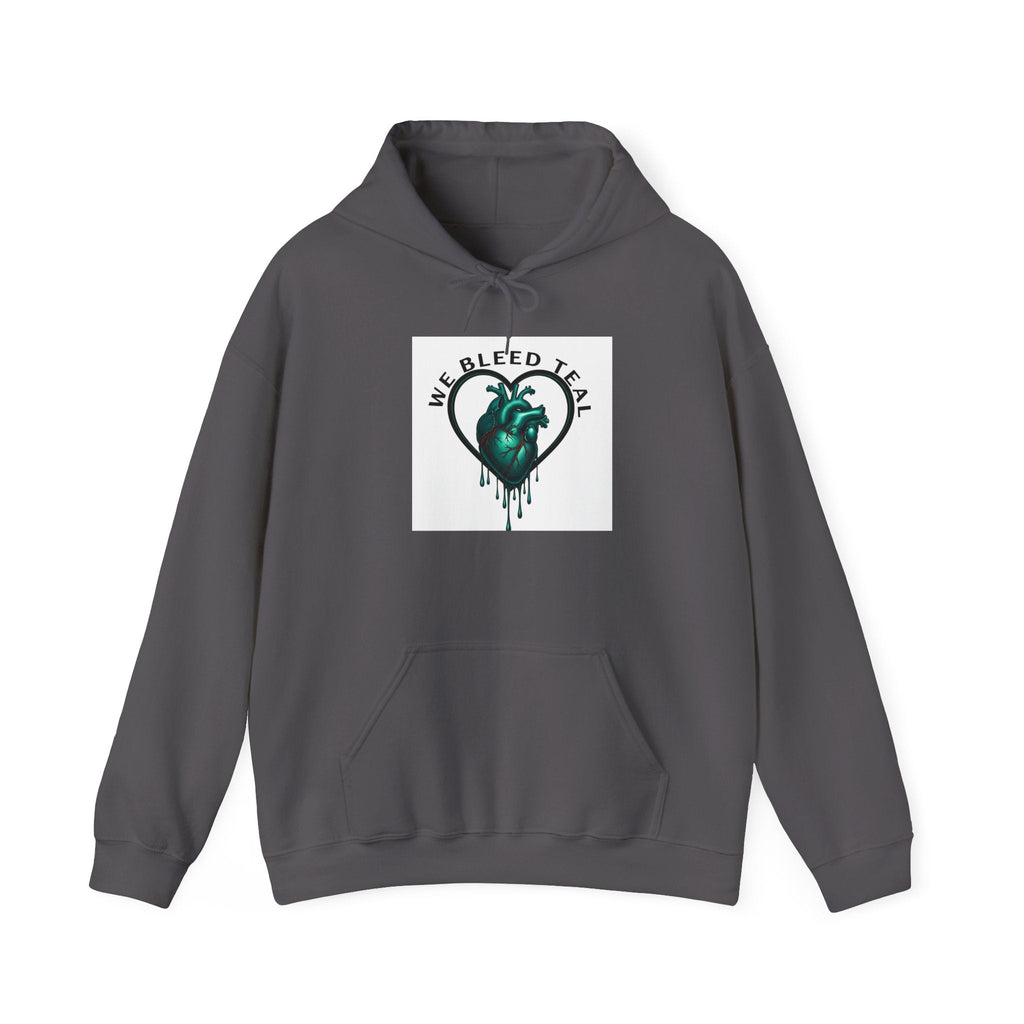Teal Heart Drip Hoodie - Unisex Sweatshirt, Casual Wear, Gift for Her, Unique Style, Fall Fashion, Cozy Outfit Printify