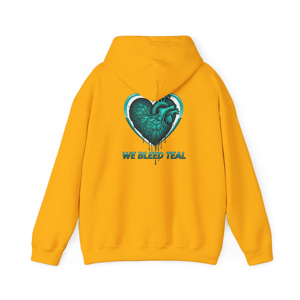 Teal Heart Hoodie - Unisex Heavy Blend Sweatshirt, Perfect for Gamers, Sport Fans, Casual Wear, Gift for Holidays Printify