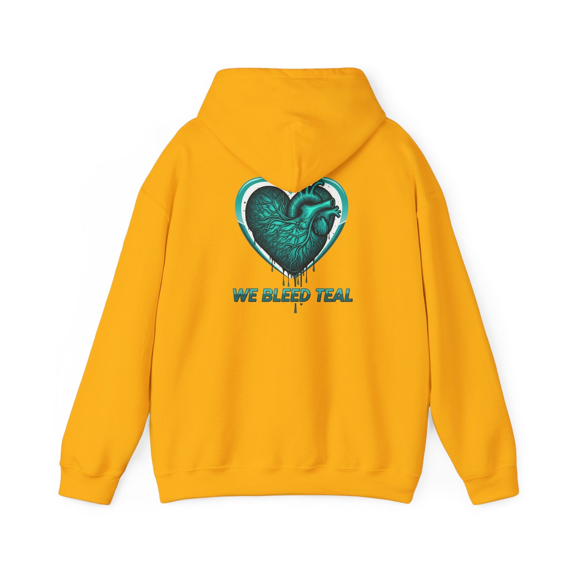 Teal Heart Hoodie - Unisex Heavy Blend Sweatshirt, Perfect for Gamers, Sport Fans, Casual Wear, Gift for Holidays Printify