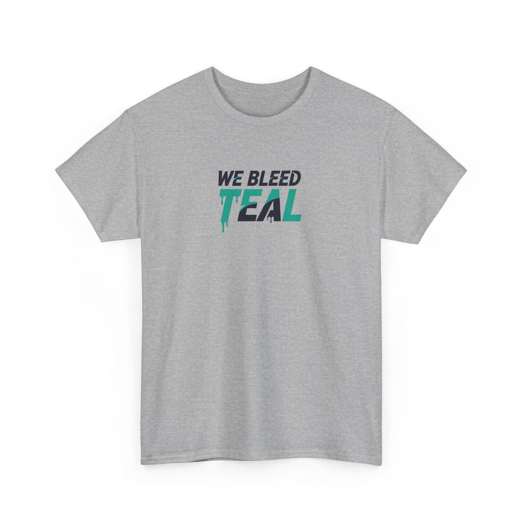 Teal Heart Tee - Unisex Heavy Cotton T-Shirt, Gift for Sports Fans, Casual Wear, Team Spirit Apparel, Soft Cotton Tee, Everyday Comfort Printify