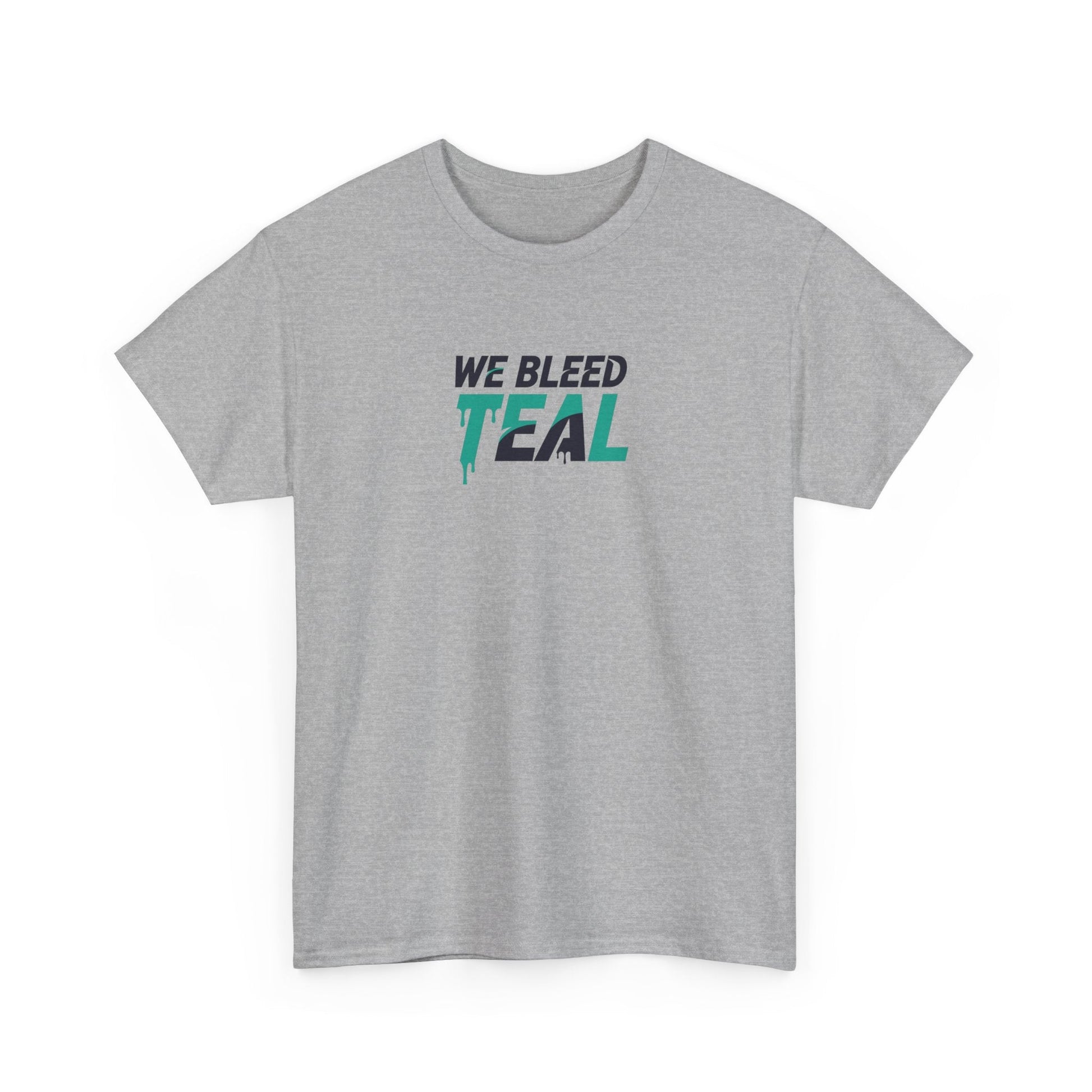 Teal Heart Tee - Unisex Heavy Cotton T-Shirt, Gift for Sports Fans, Casual Wear, Team Spirit Apparel, Soft Cotton Tee, Everyday Comfort Printify