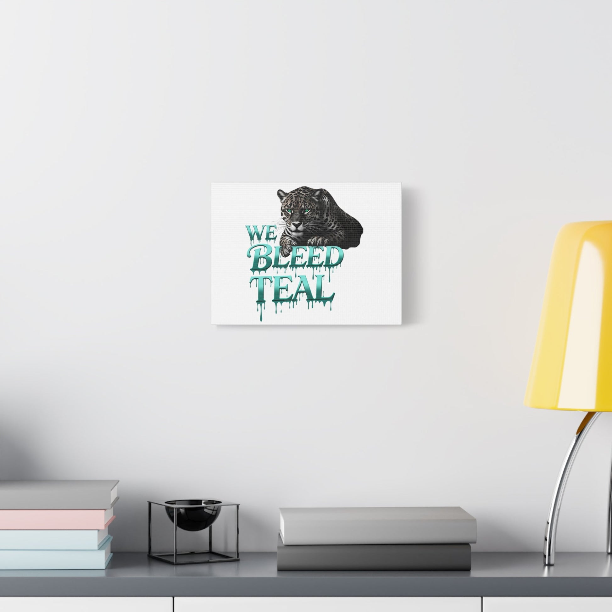 Teal Leopard Canvas Art Print, Modern Wall Decor, Animal Lover Gift, Home Interior Design, We Bleed Teal Artwork Printify