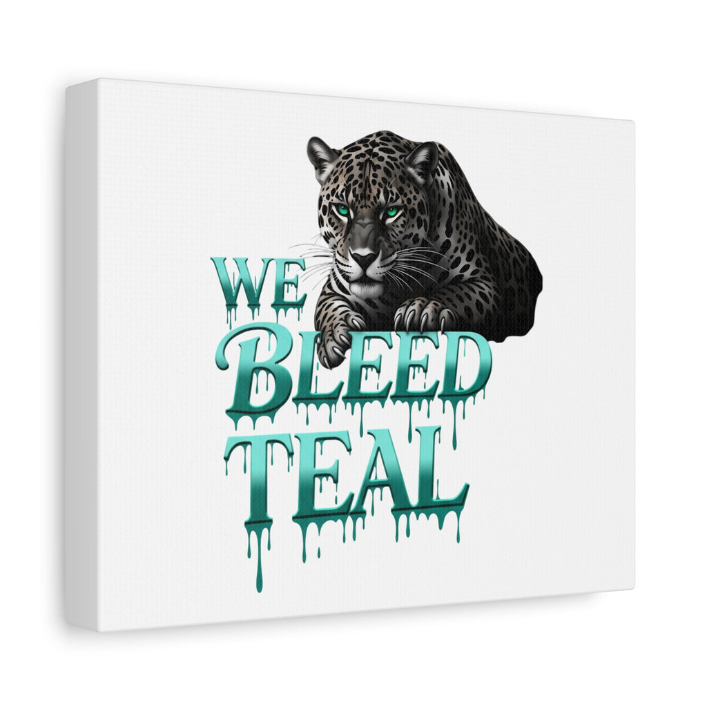 Teal Leopard Canvas Art Print, Modern Wall Decor, Animal Lover Gift, Home Interior Design, We Bleed Teal Artwork Printify