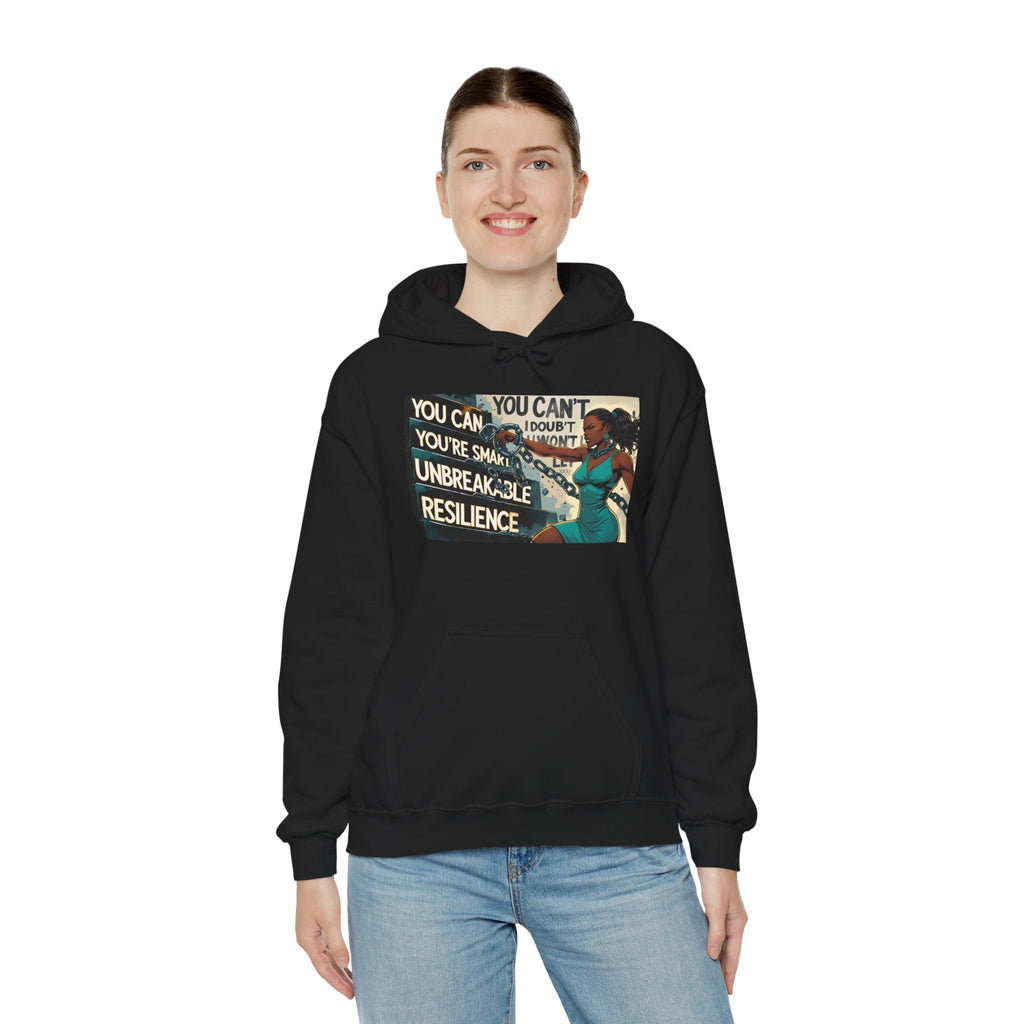 Empowering Resilience Hoodie, Motivational Hooded Sweatshirt, Unisex Sweatshirt for Self-Confidence, Inspirational Gift, Casual Wear Printify