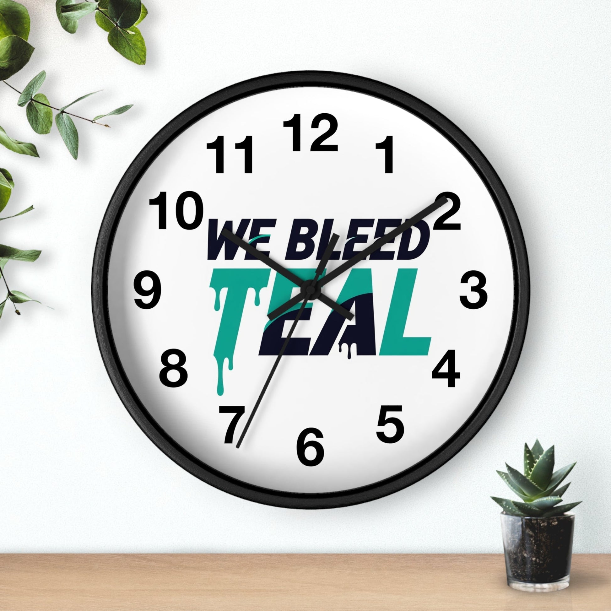 Teal Spirit Wall Clock - Perfect for Sports Fans, Home Decor, Gift for Game Day, Team Motivation, Unique Office Decoration Printify