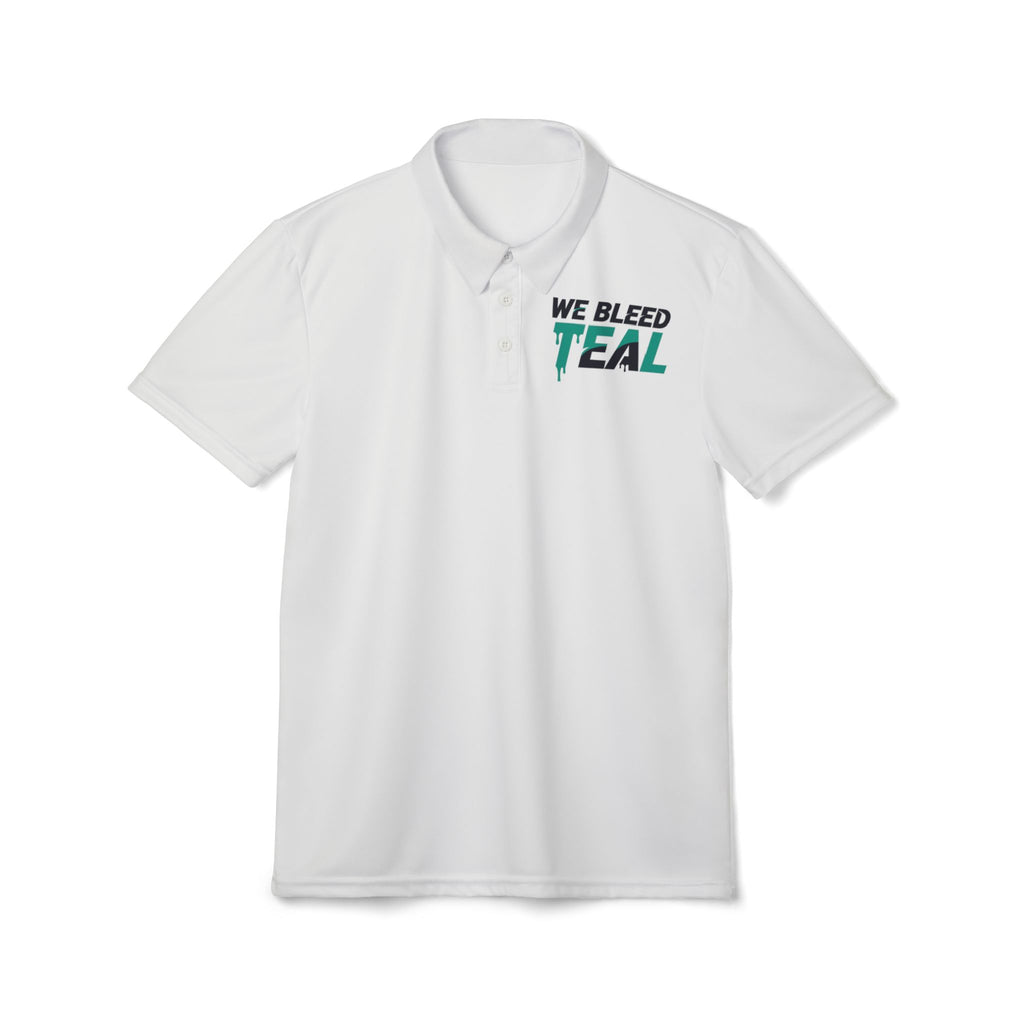 Unisex Polo Shirt - We Bleed Teal, Sports Fan Gear, Casual Everyday Wear, Gift for Teal Lovers, Stylish Comfortable Outfit