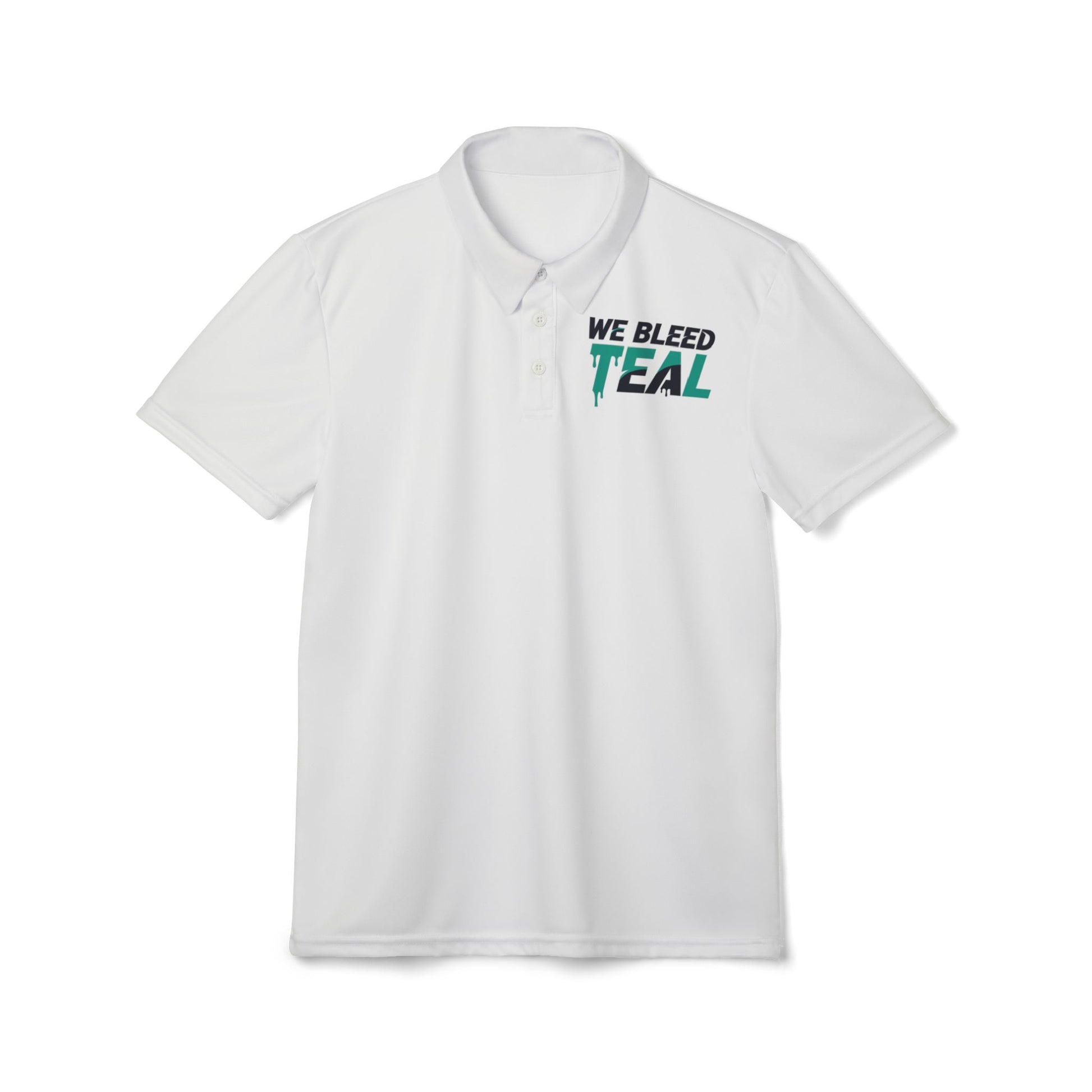 Unisex Polo Shirt - We Bleed Teal, Sports Fan Gear, Casual Everyday Wear, Gift for Teal Lovers, Stylish Comfortable Outfit
