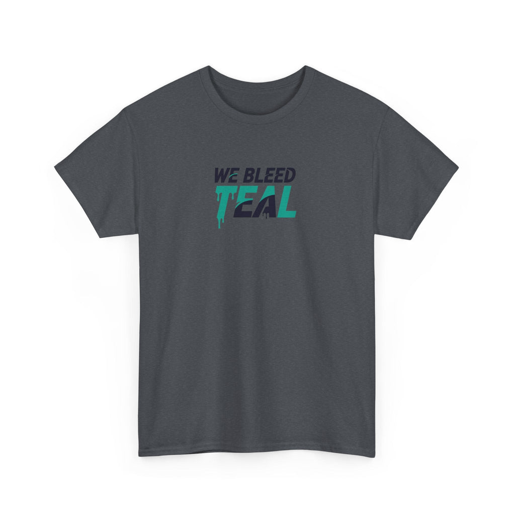 Teal Heart Tee - Unisex Heavy Cotton T-Shirt, Gift for Sports Fans, Casual Wear, Team Spirit Apparel, Soft Cotton Tee, Everyday Comfort Printify