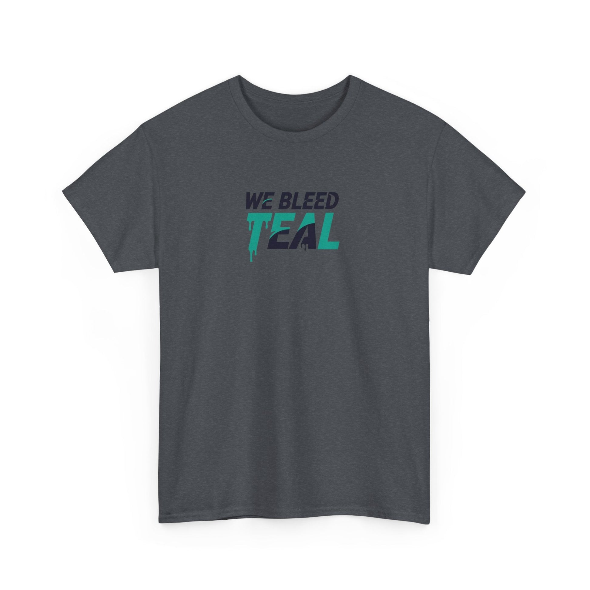 Teal Heart Tee - Unisex Heavy Cotton T-Shirt, Gift for Sports Fans, Casual Wear, Team Spirit Apparel, Soft Cotton Tee, Everyday Comfort Printify