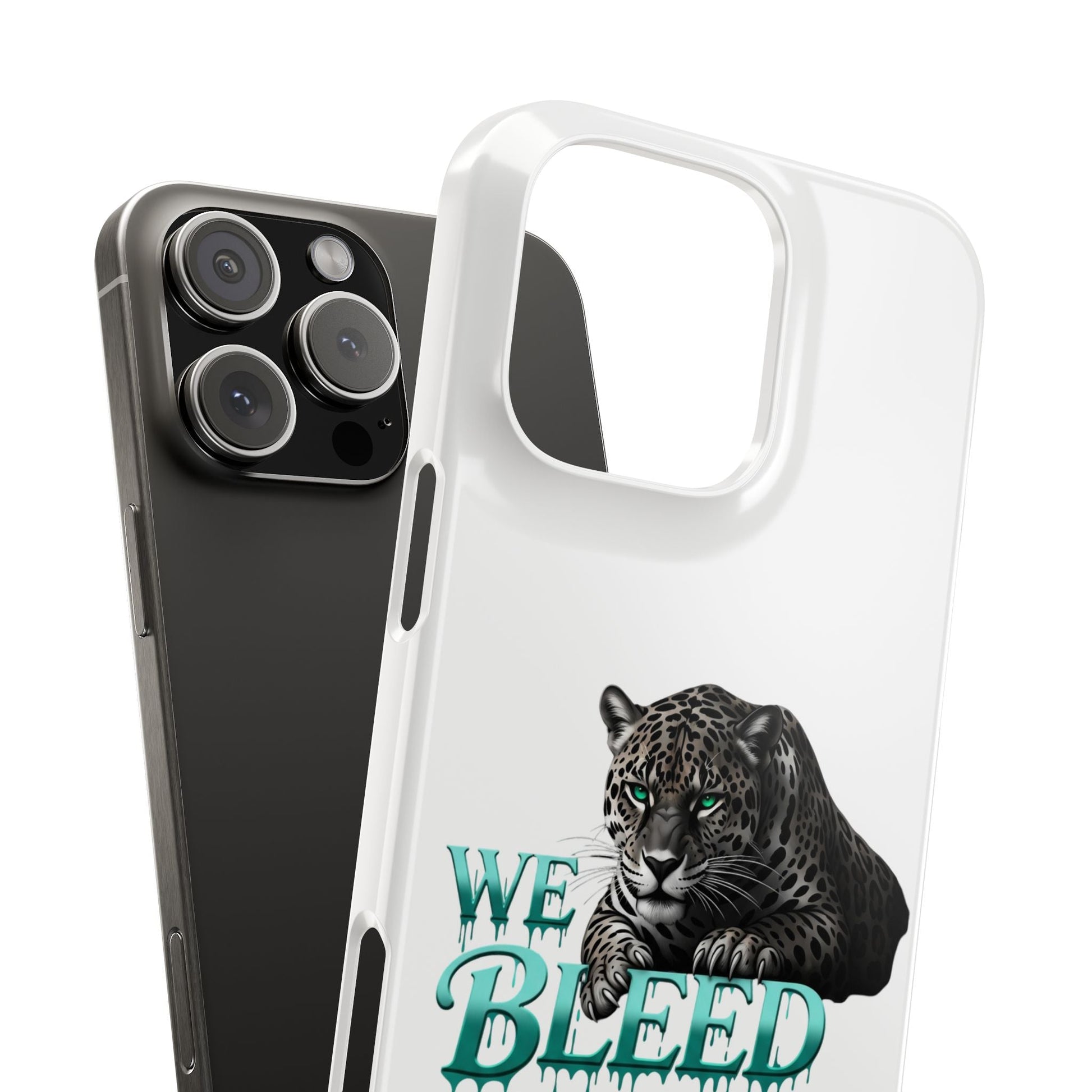 Teal Panther Slim Phone Case - Bold Animal Design, Unique Gift for Wildlife Lovers, Stylish Phone Accessory, Modern Aesthetic, Trendy [...] Printify