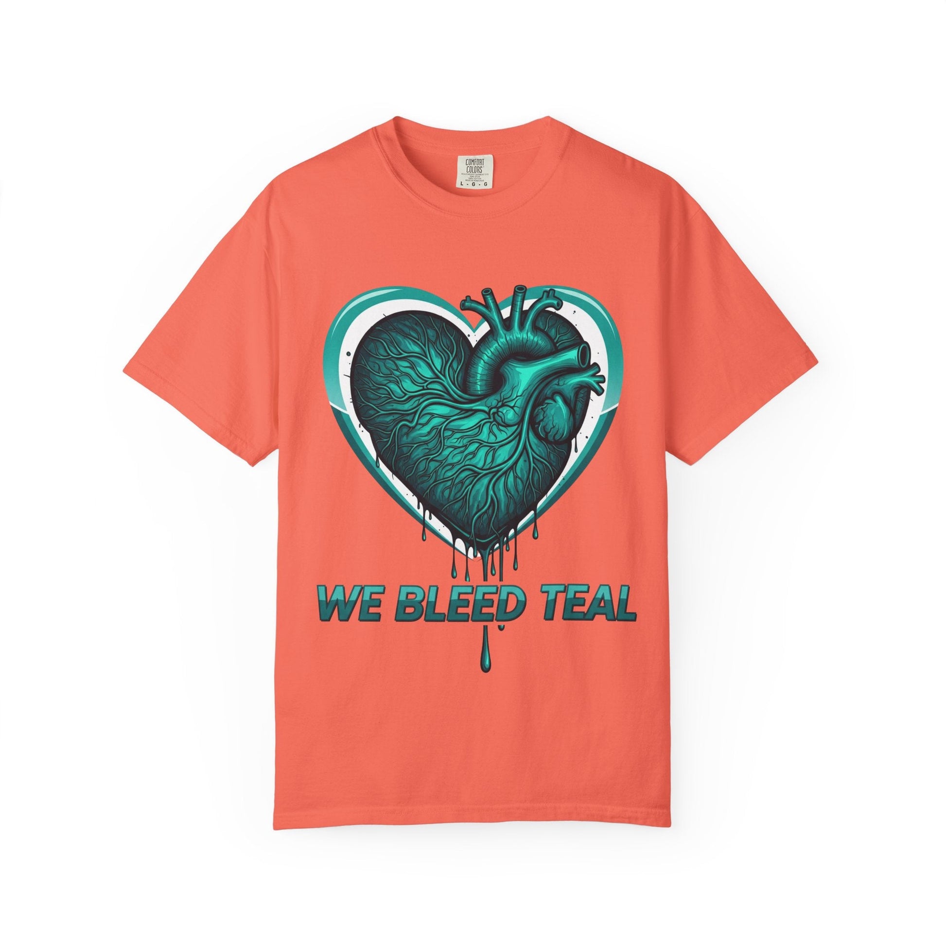 Teal Heart T-Shirt, Unisex Casual Shirt, Heart Health Awareness Tee, Gift for Men & Women, Comfortable Everyday Wear, We Bleed Teal Printify