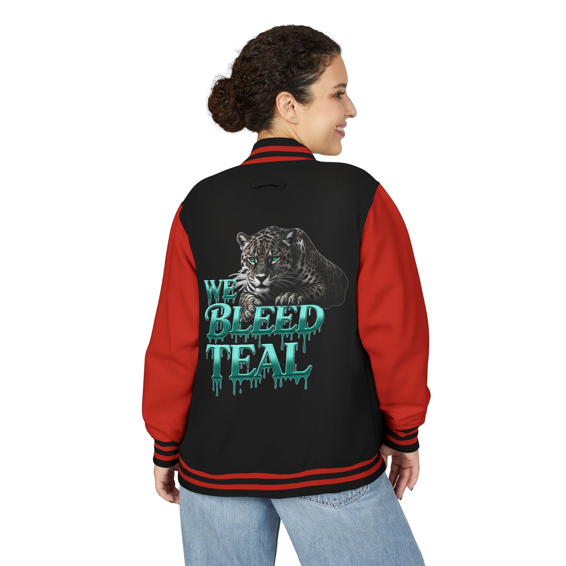 Teal Bleeding Letterman Jacket, Unisex Varsity Jacket, Trendy Sports Jacket, Cool Casual Wear, College Spirit Gear, Perfect Gift for [...]