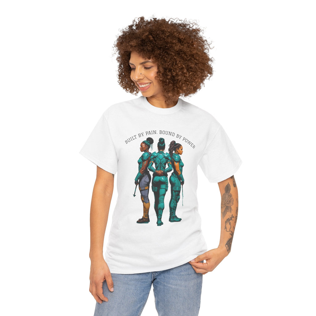 Empowering Unisex Heavy Cotton Tee - We Bleed, We Rise, Everyday Heroes, Stylish Casual Wear, Gift for Superhero Fans Printify