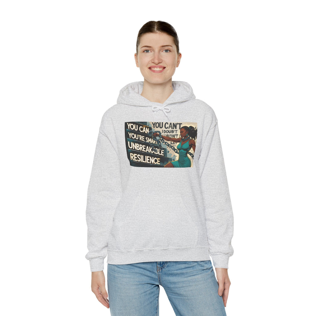 Empowering Resilience Hoodie, Motivational Hooded Sweatshirt, Unisex Sweatshirt for Self-Confidence, Inspirational Gift, Casual Wear Printify