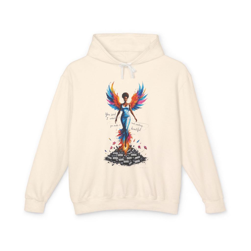 Empowering Phoenix Graphic Hoodie, Affirmation Sweatshirt for Women, Cozy Casual Wear, Unique Gift for Friends, Motivational Apparel Printify