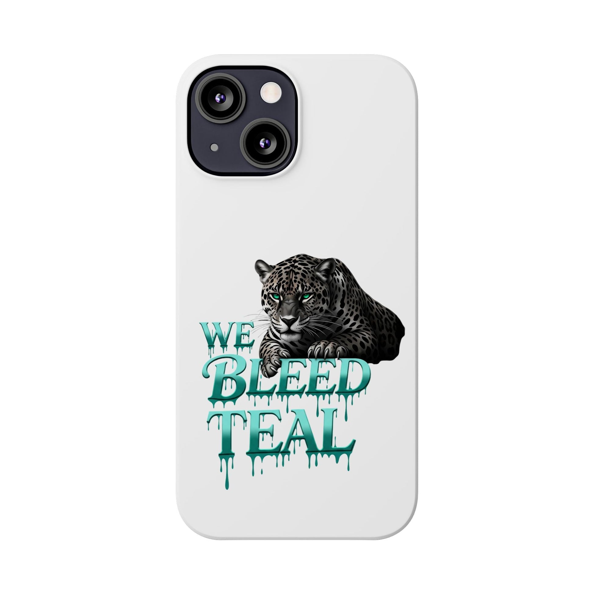 Teal Panther Slim Phone Case - Bold Animal Design, Unique Gift for Wildlife Lovers, Stylish Phone Accessory, Modern Aesthetic, Trendy [...] Printify