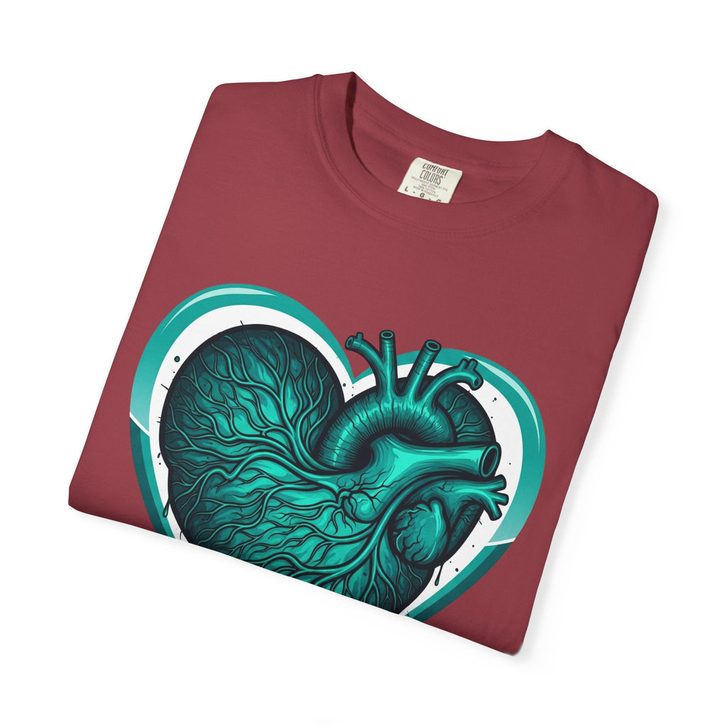 Teal Heart T-Shirt, Unisex Casual Shirt, Heart Health Awareness Tee, Gift for Men & Women, Comfortable Everyday Wear, We Bleed Teal Printify
