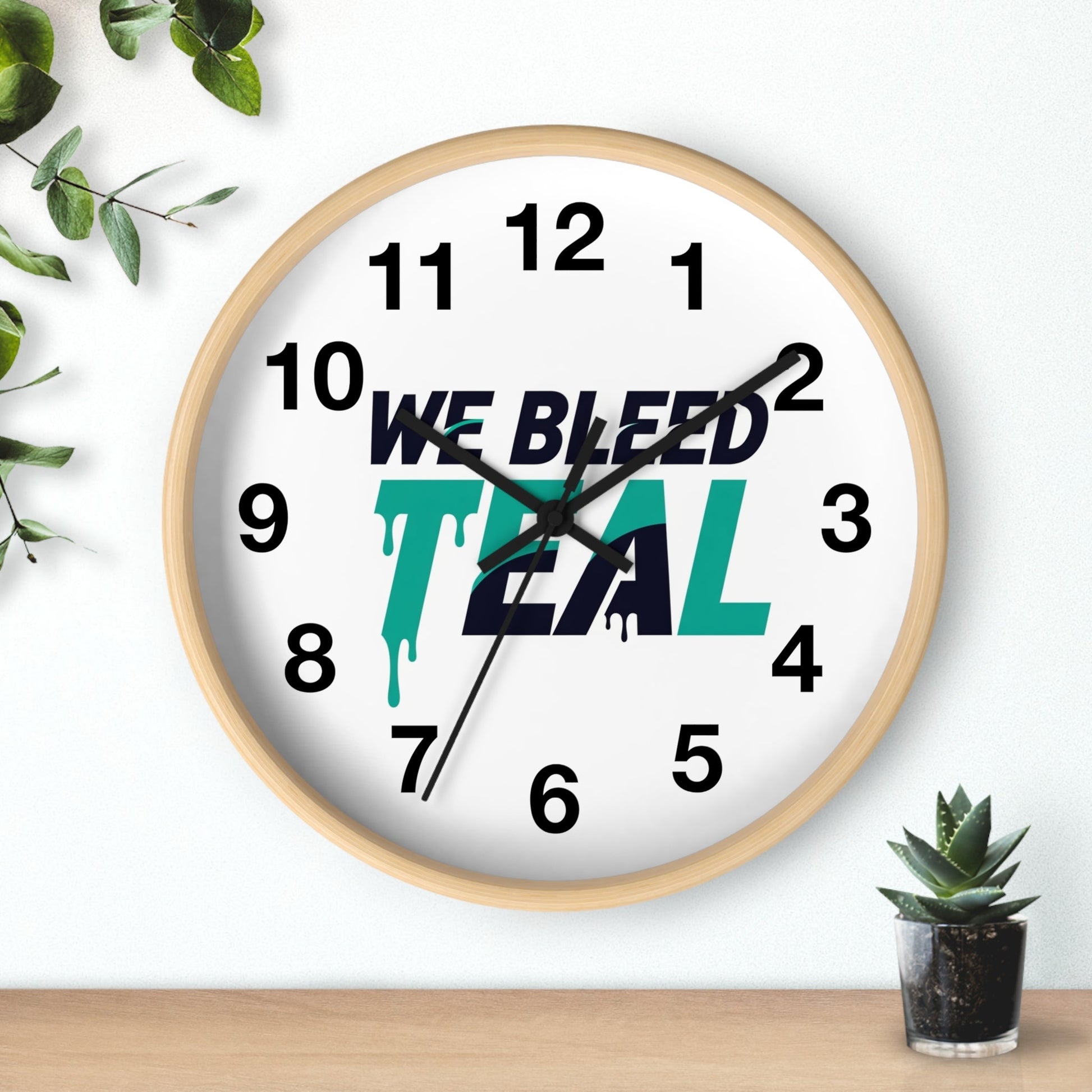 Teal Spirit Wall Clock - Perfect for Sports Fans, Home Decor, Gift for Game Day, Team Motivation, Unique Office Decoration Printify