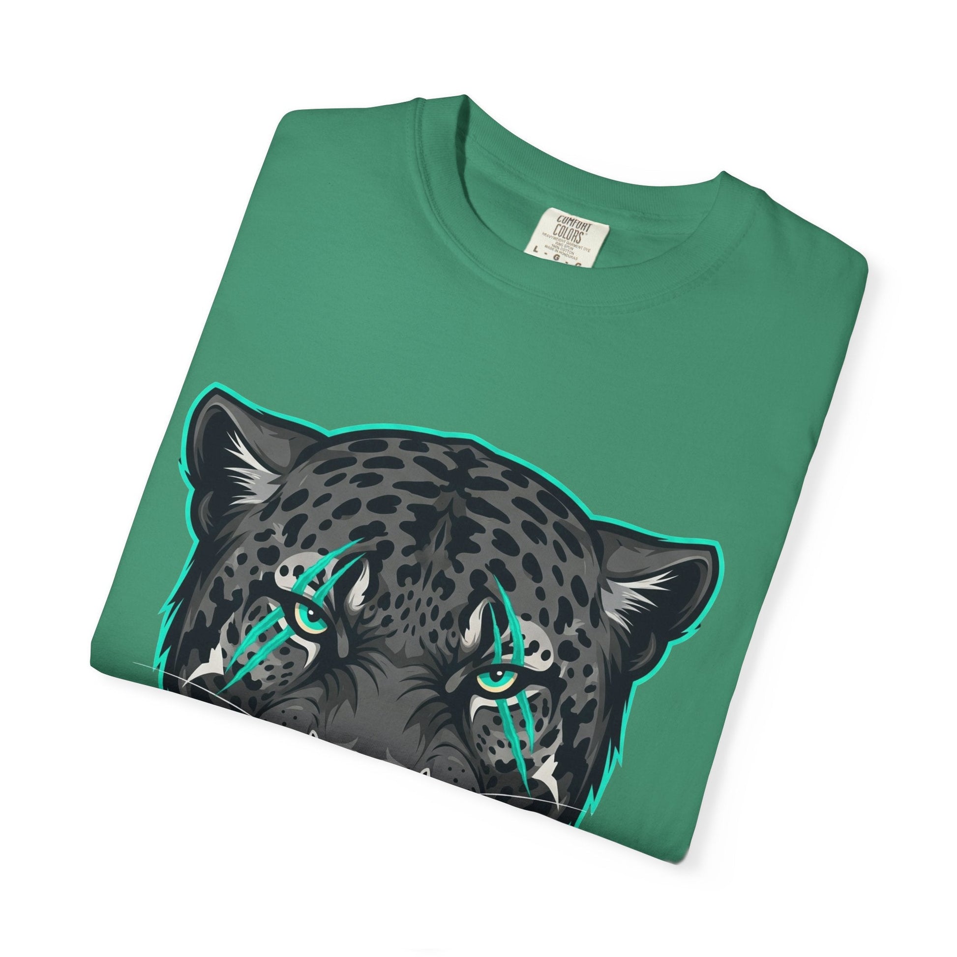 Teal Panther Unisex T-Shirt, Casual Graphic Tee, Animal Lover Gift, Unique Style, Eco-Friendly Apparel Printify