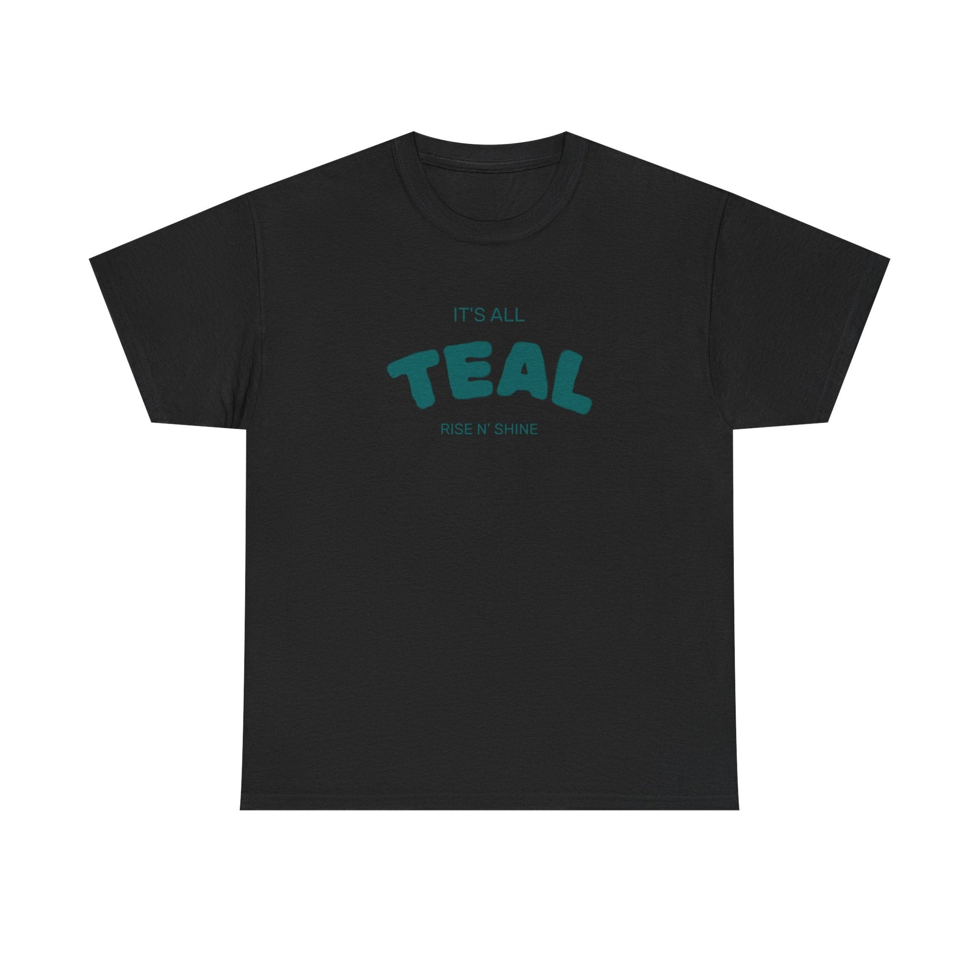 Unisex Teal Graphic Tee - Rise N Shine, Casual Wear, Gift for Her, Everyday Style, Summer Fashion