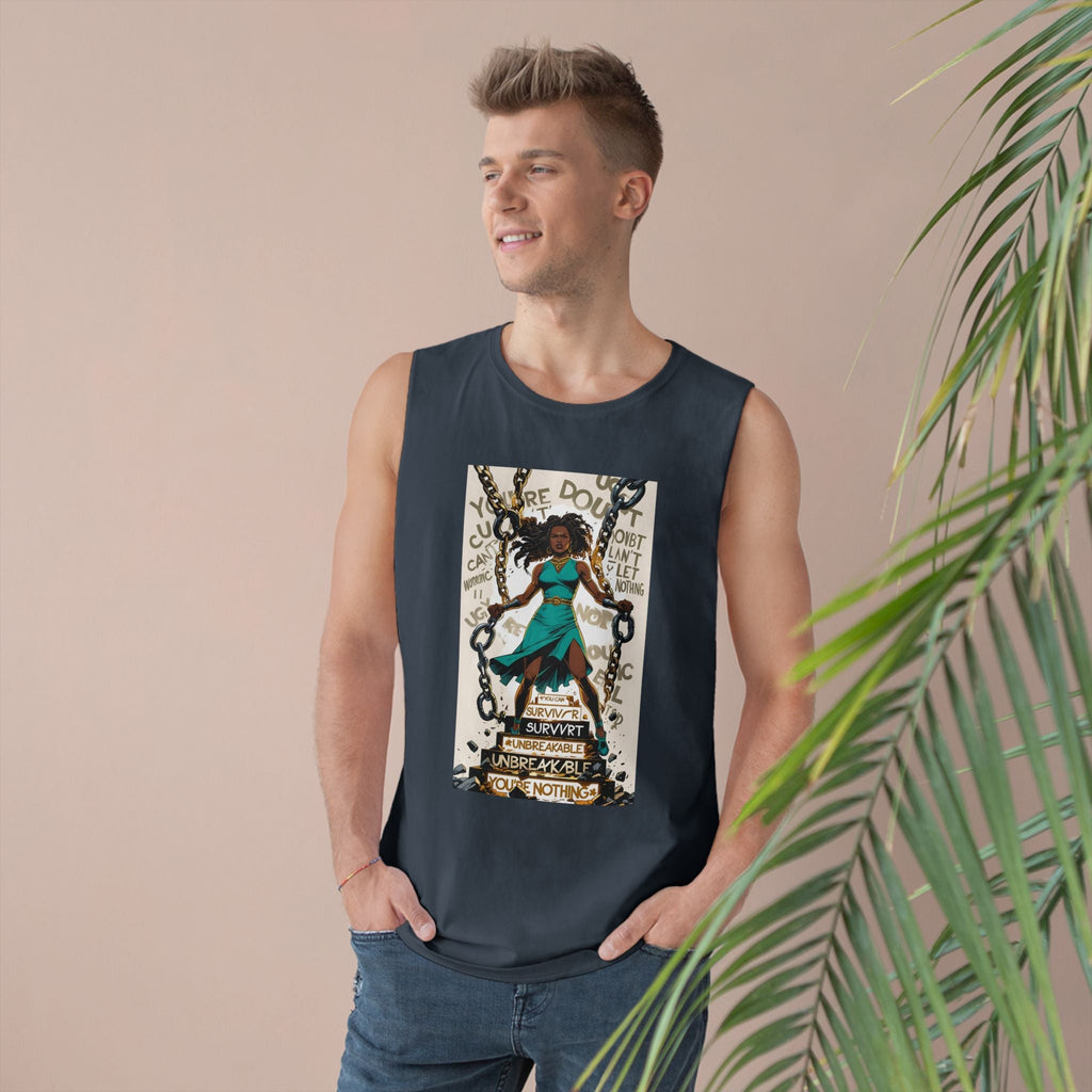 Empowering Unisex Tank Top - Unbreakable Resilience, Inspirational Workout Wear, Summer Fashion, Gift for Her, Affirmation Top Printify