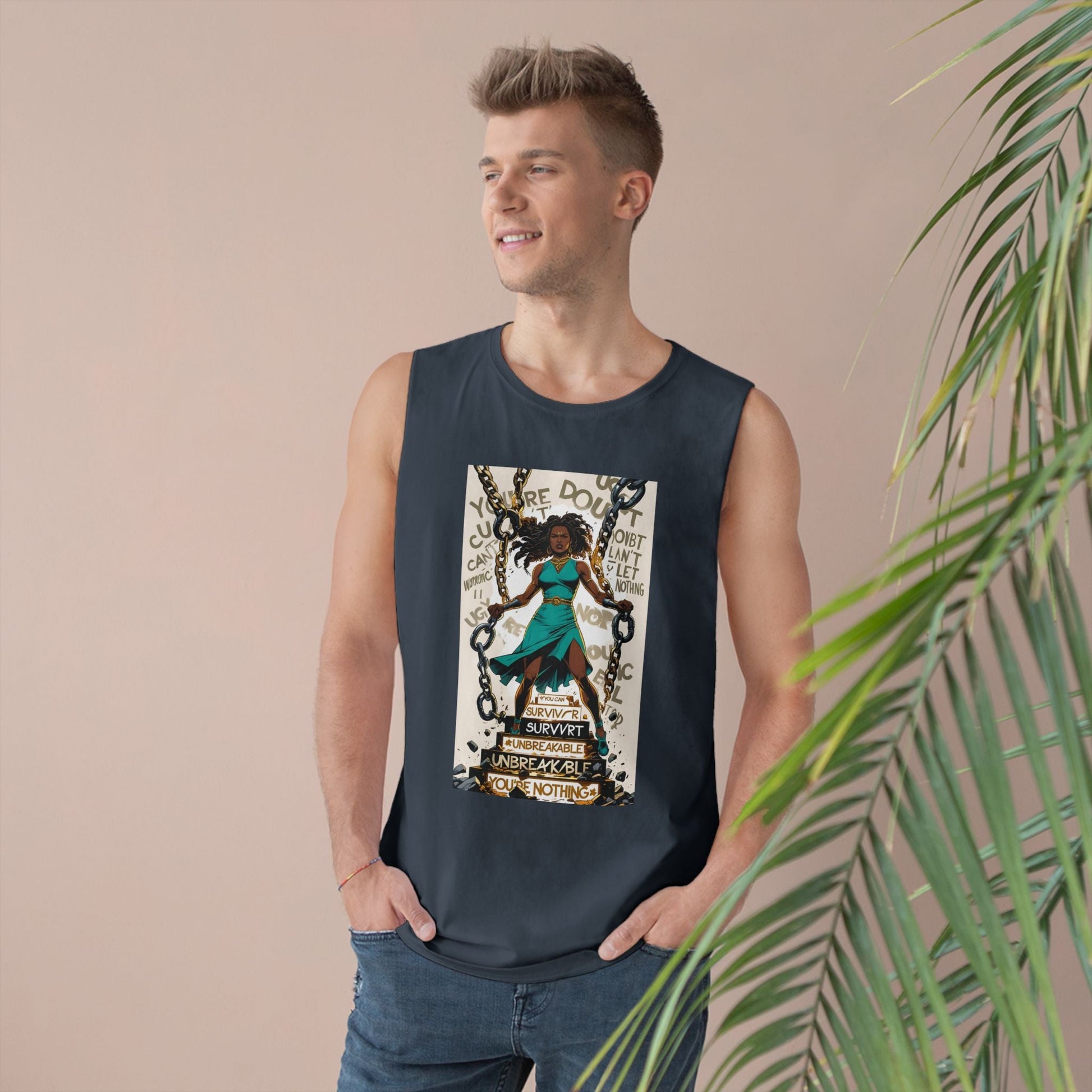 Empowering Unisex Tank Top - Unbreakable Resilience, Inspirational Workout Wear, Summer Fashion, Gift for Her, Affirmation Top Printify