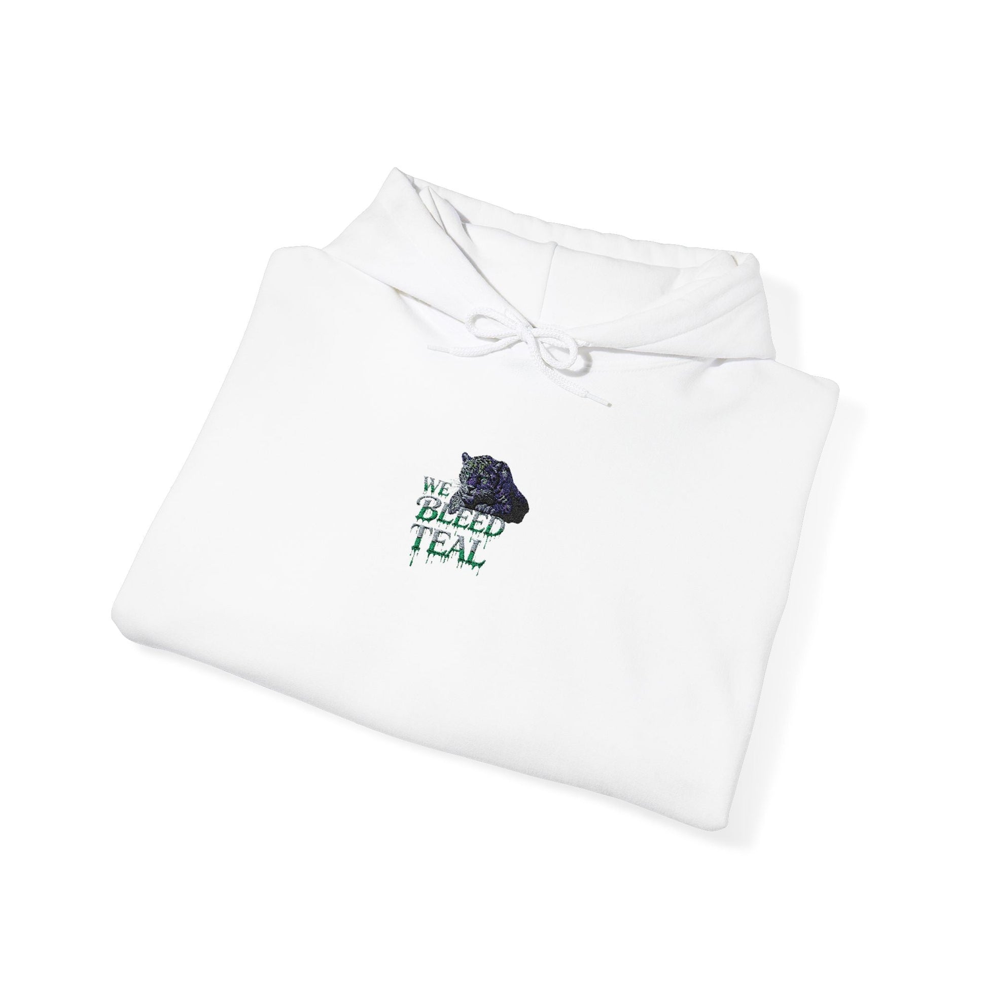 Cozy Unisex Hooded Sweatshirt with Floral TEAL Design, Casual Wear, Gift for Her, Comfortable Hoodie, Everyday Fashion, Warm Layer Printify