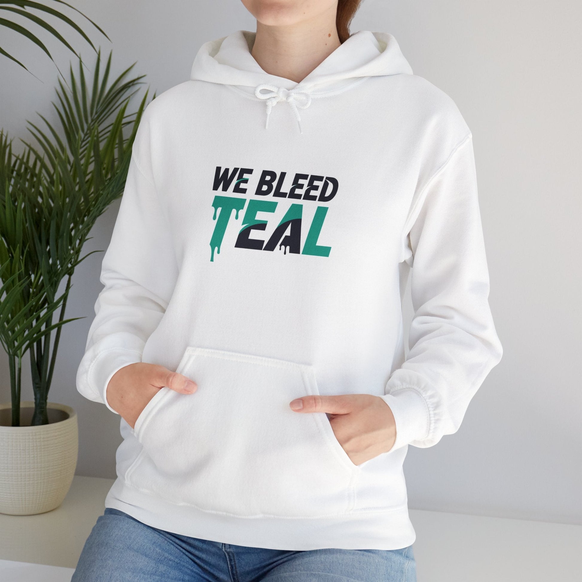 Teal Heart Hoodie - Unisex Heavy Blend Sweatshirt, Perfect for Gamers, Sport Fans, Casual Wear, Gift for Holidays Printify