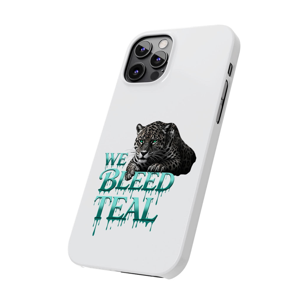 Teal Panther Slim Phone Case - Bold Animal Design, Unique Gift for Wildlife Lovers, Stylish Phone Accessory, Modern Aesthetic, Trendy [...] Printify